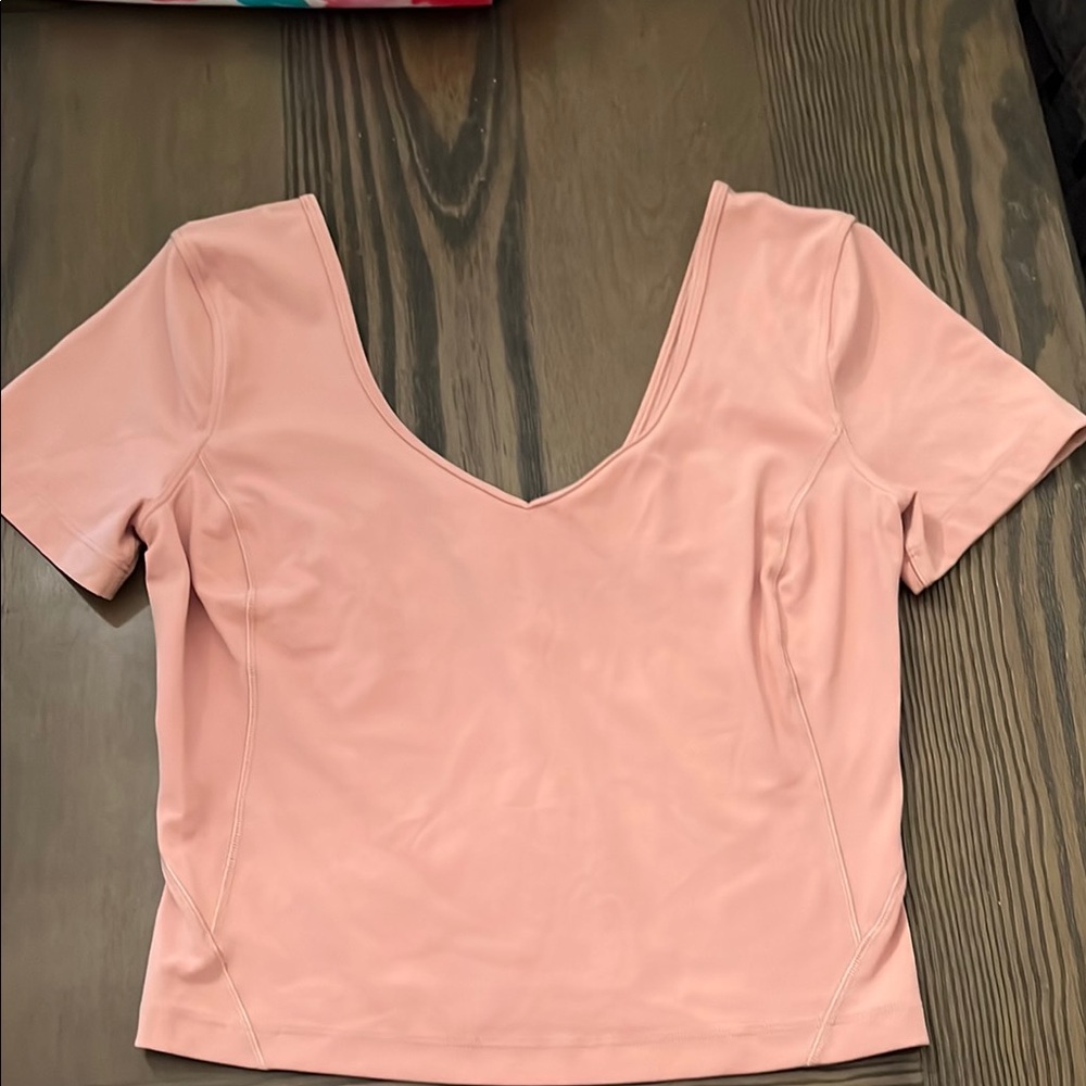 Lululemon Athletica Peach V-Neck Crop Top